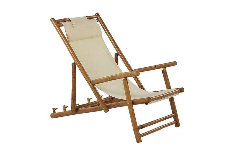 Solstol 2 st ljust trä/beige ATRANI - Trä/natur - Utemöbler - Utestol & trädgårdsstol - Solstolar