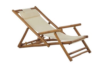 Solstol 2 st ljust trä/beige ATRANI - Trä/natur - Utemöbler - Utestol & trädgårdsstol - Solstolar