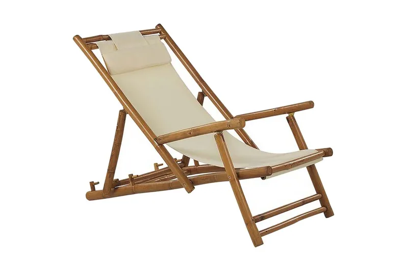 Solstol 2 st ljust trä/beige ATRANI - Trä/natur - Utemöbler - Utestol & trädgårdsstol - Solstolar