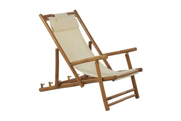 Solstol 2 st ljust trä/beige ATRANI - Trä/natur - Utemöbler - Utestol & trädgårdsstol - Solstolar