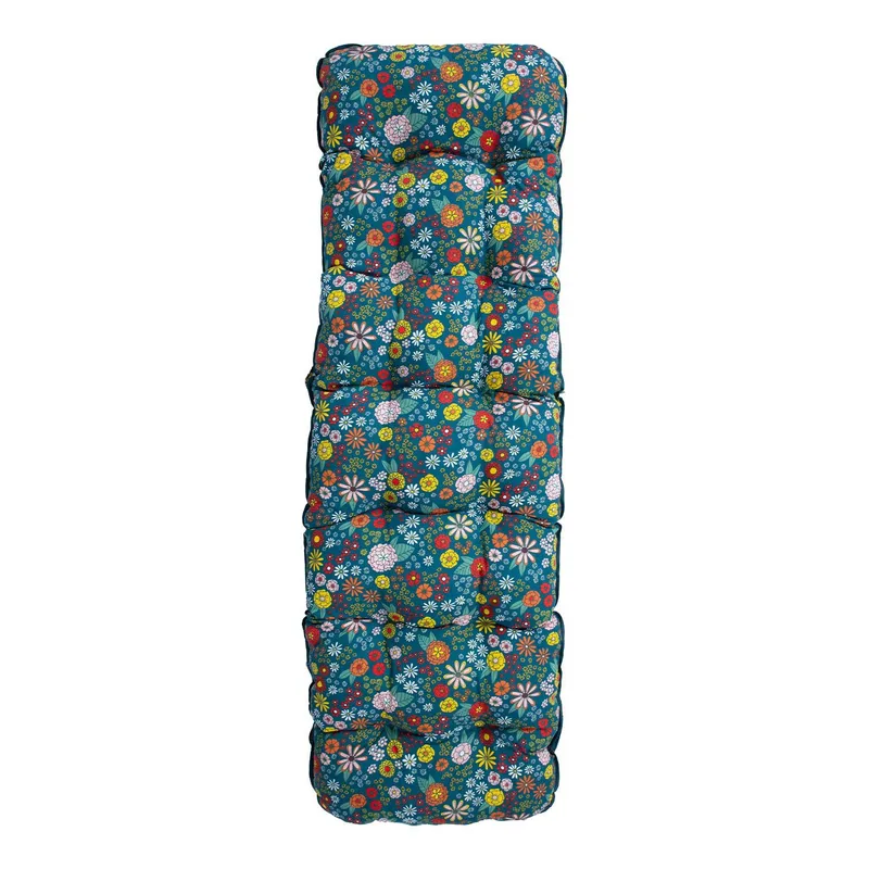 Solstol Baden-Baden - grön med blommande blommig dyna - Utemöbler - Utestol & trädgårdsstol - Solstolar - Baden baden stol