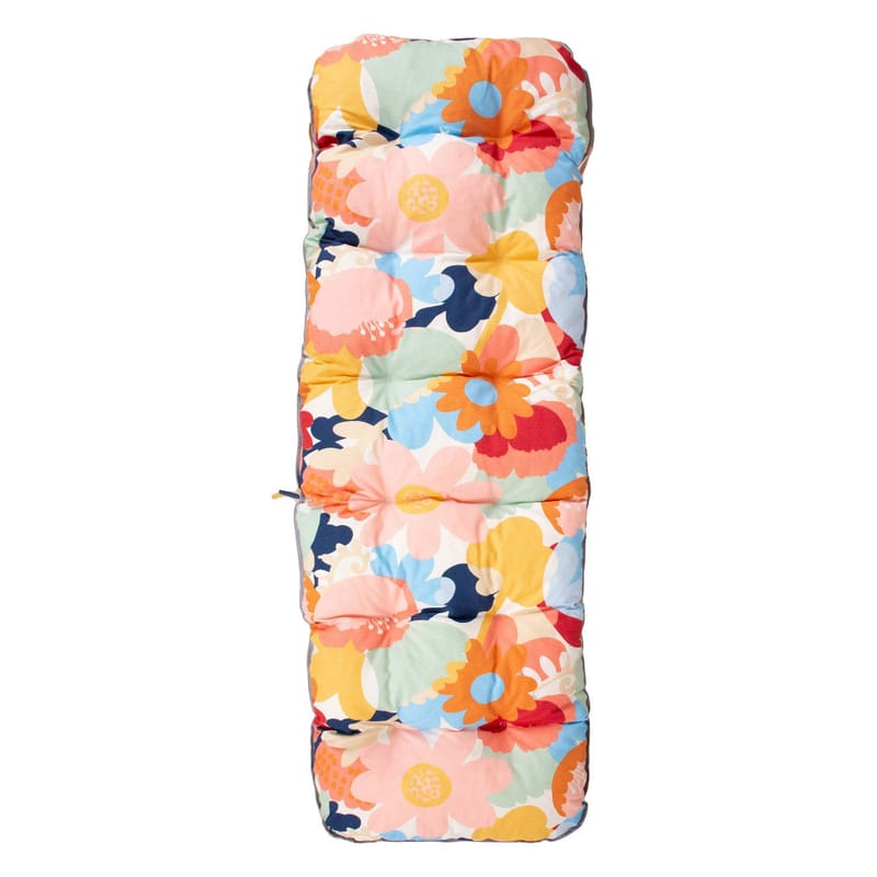 Solstol Baden-Baden - grön med nordisk blommig dyna - Utemöbler - Utestol & trädgårdsstol - Solstolar - Baden baden stol