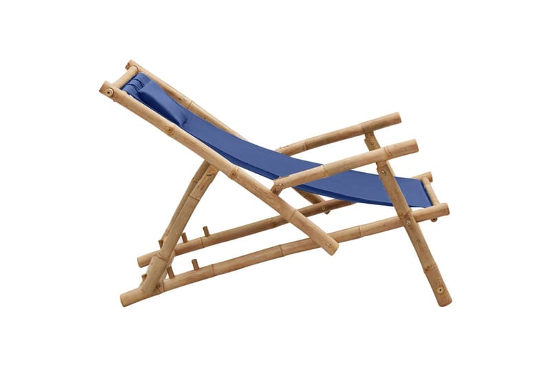 Solstol bambu och kanvas marinblå - Blå - Solstolar