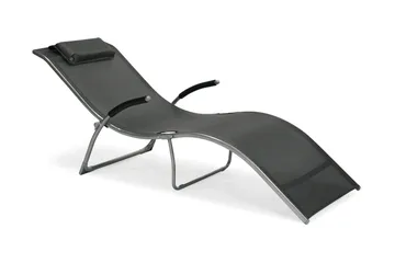 Solstol Batya 173x63x65 cm Grå Stålram - Utemöbler - Utestol & trädgårdsstol - Solstolar