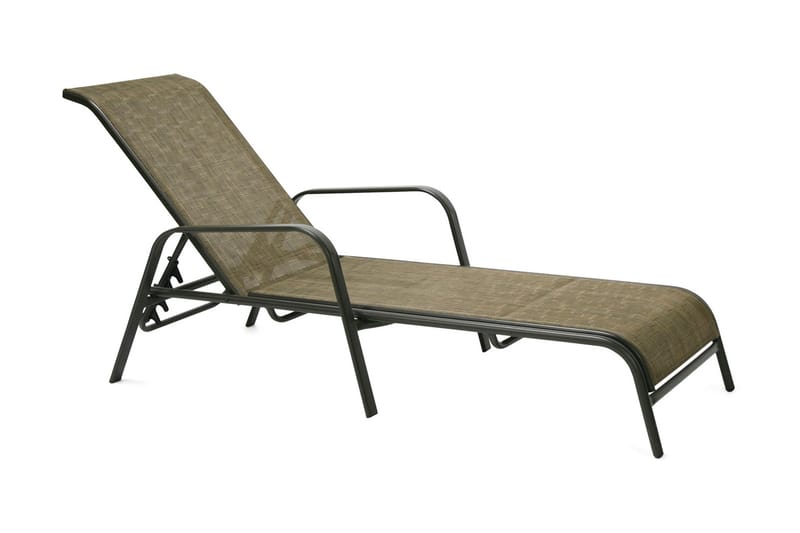 Solstol Dublin 161x665xh48/100 Stålram Brun - Brun/Svart - Utemöbler - Utestol & trädgårdsstol - Solstolar