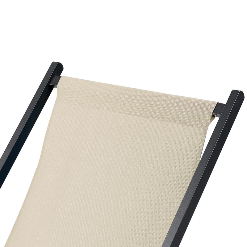 Solstol Locri Ii - Beige, svart - Utemöbler - Utestol & trädgårdsstol - Solstolar