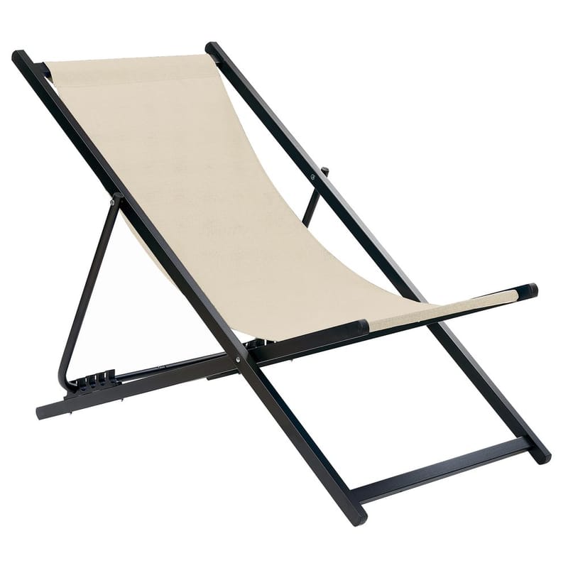 Solstol Locri Ii - Beige, svart - Utemöbler - Utestol & trädgårdsstol - Solstolar - Däckstol