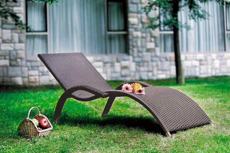 Solstol MERIDIAN 180x75x73cm färg: kaffebrun - Brun - Utemöbler - Utestol & trädgårdsstol - Solstolar