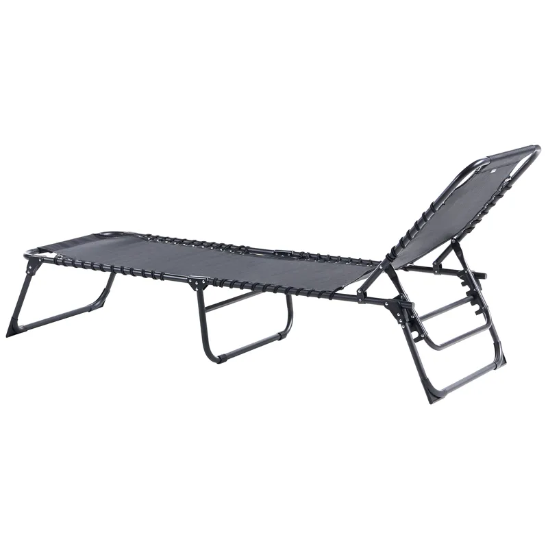 Solstol utomhus Ambato Fällbar - Svart - Utemöbler - Utestol & trädgårdsstol - Solsäng & Solvagnar