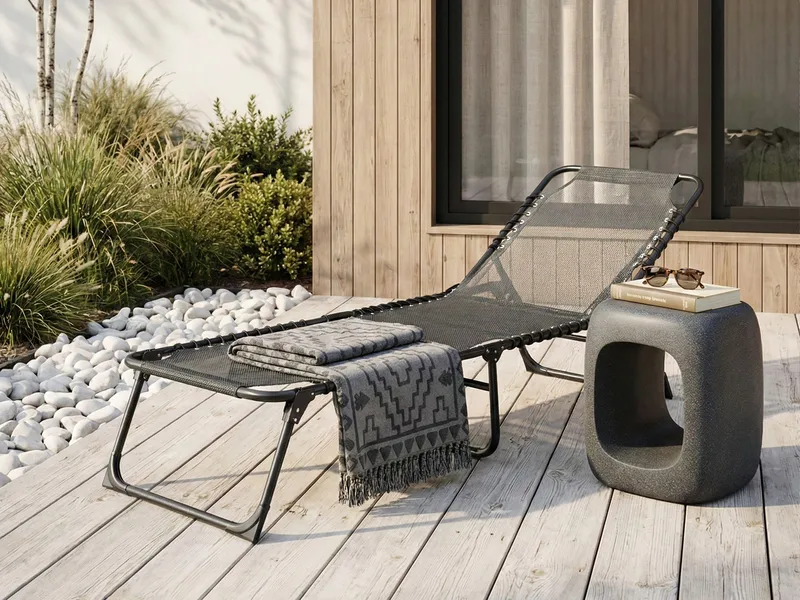 Solstol utomhus Ambato Fällbar - Svart - Utemöbler - Utestol & trädgårdsstol - Solsäng & Solvagnar