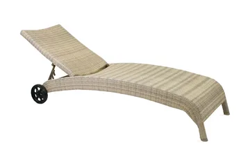 Solstol WICKER 73x196x99cm färg: beige - Beige - Utemöbler - Utestol & trädgårdsstol - Solstolar