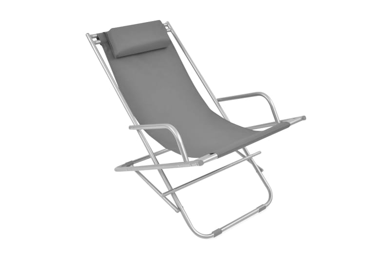 Solstolar 2 st stål grå - Grå - Utemöbler - Utestol & trädgårdsstol - Solstolar - Strandstol