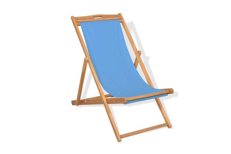 Strandstol teakträ 56x105x96 cm blå - Blå - Solstolar