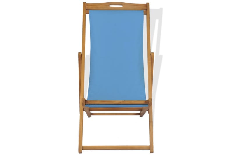 Strandstol teakträ 56x105x96 cm blå - Blå - Utemöbler - Utestol & trädgårdsstol - Solstolar