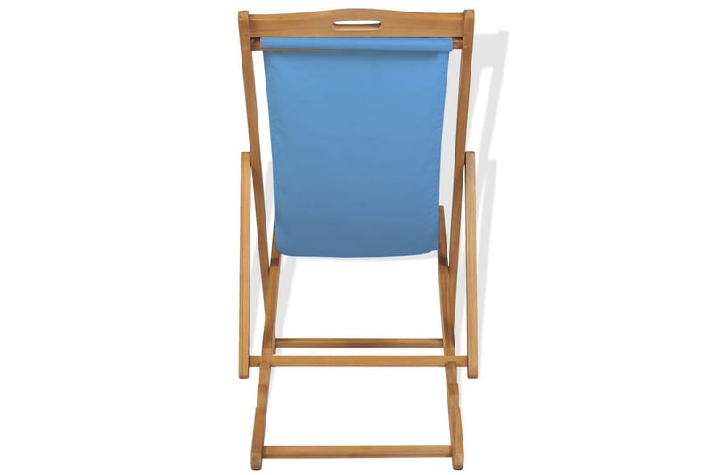 Strandstol teakträ 56x105x96 cm blå - Blå - Utemöbler - Utestol & trädgårdsstol - Solstolar