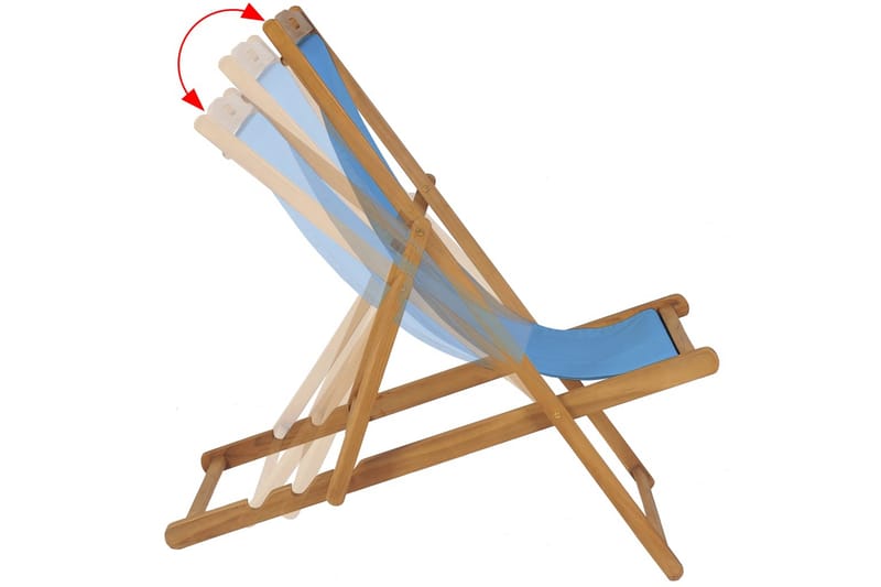 Strandstol teakträ 56x105x96 cm blå - Blå - Solstolar