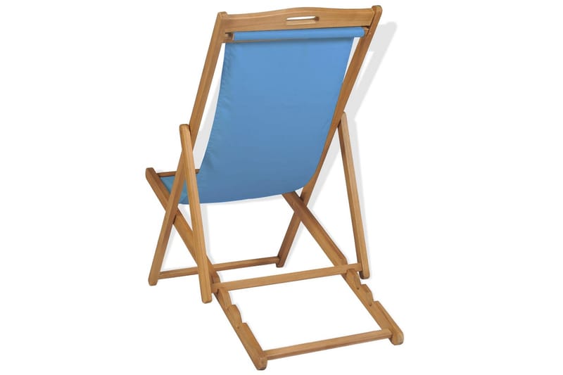Strandstol teakträ 56x105x96 cm blå - Blå - Utemöbler - Utestol & trädgårdsstol - Solstolar