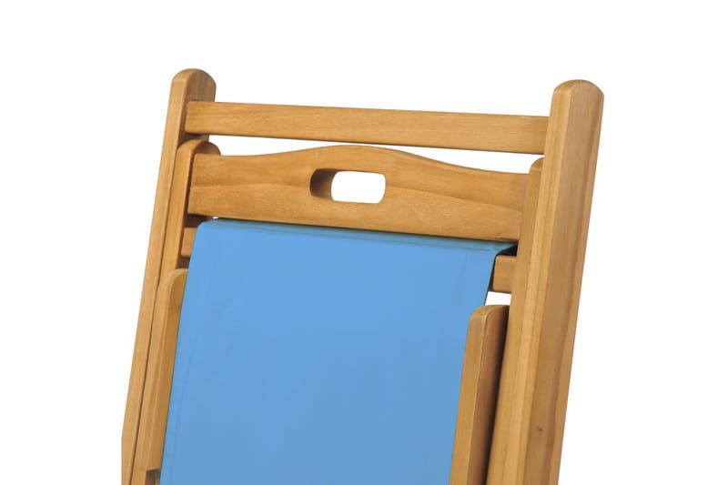 Strandstol teakträ 56x105x96 cm blå - Blå - Utemöbler - Utestol & trädgårdsstol - Solstolar