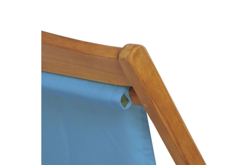 Strandstol teakträ 56x105x96 cm blå - Blå - Utemöbler - Utestol & trädgårdsstol - Solstolar