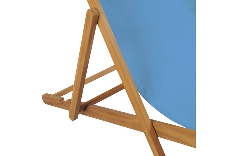 Strandstol teakträ 56x105x96 cm blå - Blå - Utemöbler - Utestol & trädgårdsstol - Solstolar