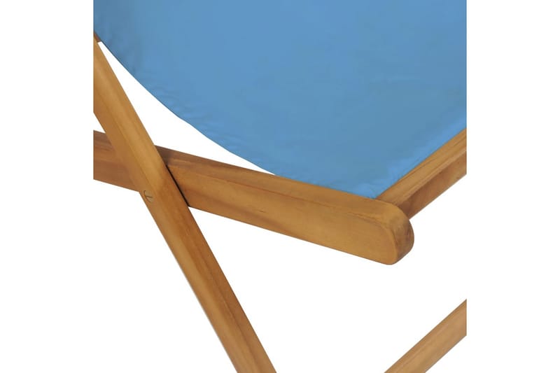 Strandstol teakträ 56x105x96 cm blå - Blå - Utemöbler - Utestol & trädgårdsstol - Solstolar