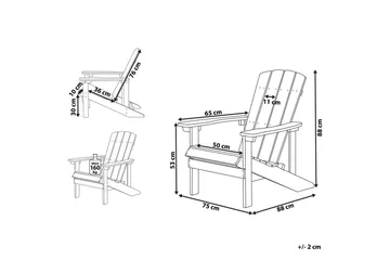 Trädgårdsstol Adirondack - Rosa, 75x88x88 cm - Utemöbler - Utestol & trädgårdsstol - Solstolar - Däckstol