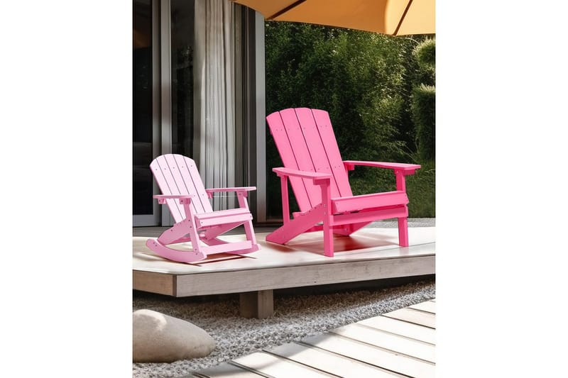 Trädgårdsstol Adirondack - Rosa, 75x88x88 cm - Utemöbler - Utestol & trädgårdsstol - Solstolar - Däckstol
