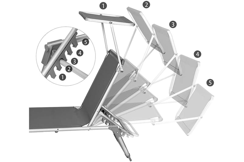 SONGMICS Solstol 193 cm - Songmics - Utemöbler - Utestol & trädgårdsstol - Solstolar