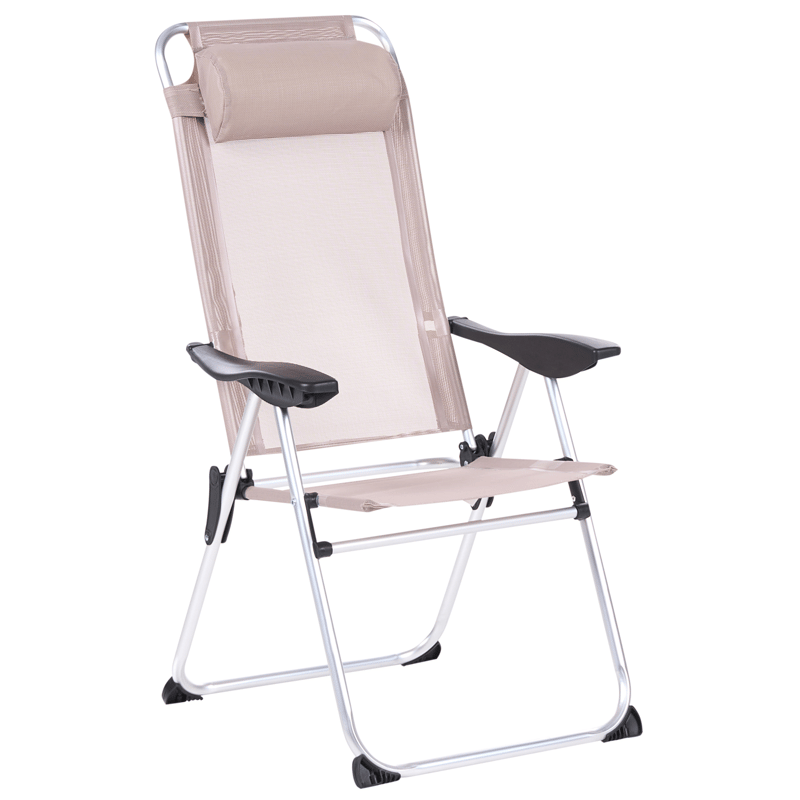 Stol utomhus Asine Aluminum Fällbar - Beige/Svart - Utemöbler - Utestol & trädgårdsstol - Positionsstol