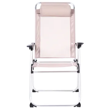 Stol utomhus Asine Aluminum Fällbar - Beige/Svart - Utemöbler - Utestol & trädgårdsstol - Positionsstol
