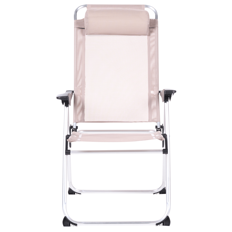 Stol utomhus Asine Aluminum Fällbar - Beige/Svart - Utemöbler - Utestol & trädgårdsstol - Positionsstol