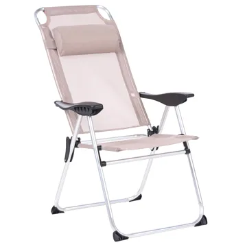 Stol utomhus Asine Aluminum Fällbar - Beige/Svart - Utemöbler - Utestol & trädgårdsstol - Positionsstol