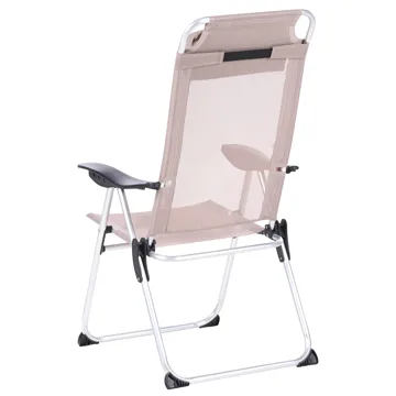 Stol utomhus Asine Aluminum Fällbar - Beige/Svart - Utemöbler - Utestol & trädgårdsstol - Positionsstol