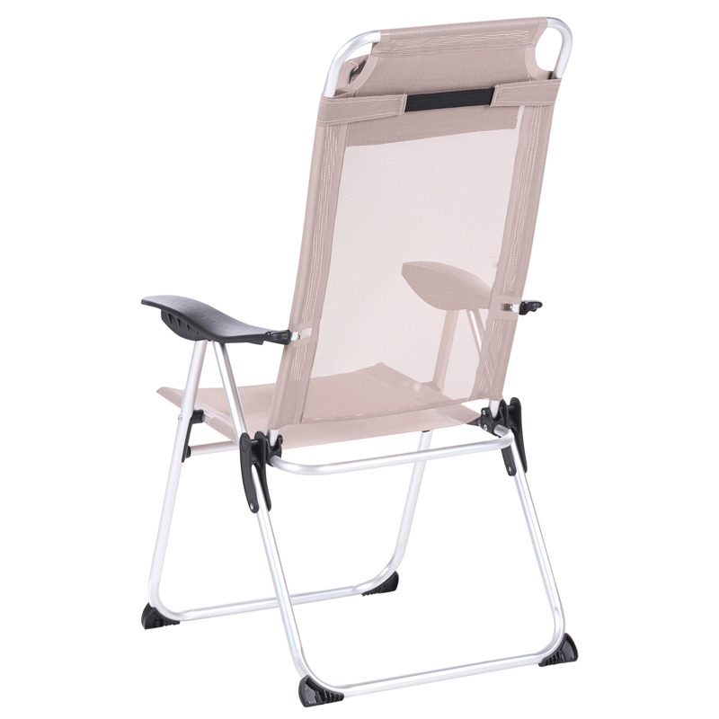 Stol utomhus Asine Aluminum Fällbar - Beige/Svart - Utemöbler - Utestol & trädgårdsstol - Positionsstol