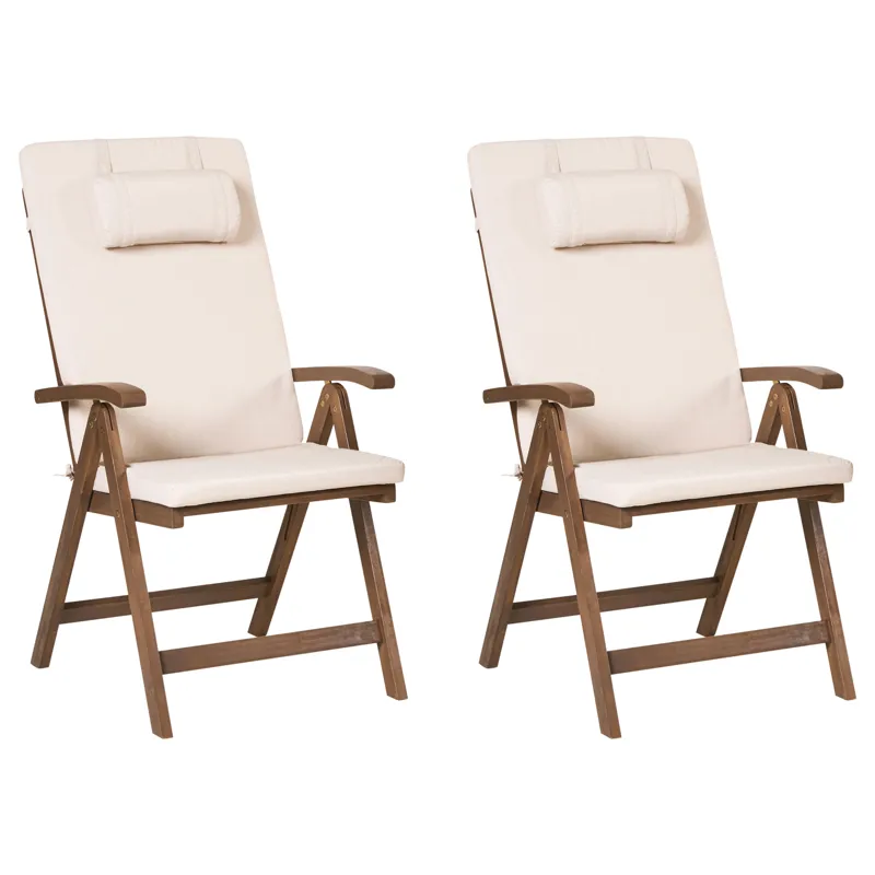 Stol utomhus med Dyna Amantea Premium Akaciaträ, Brun/Ljusbeige