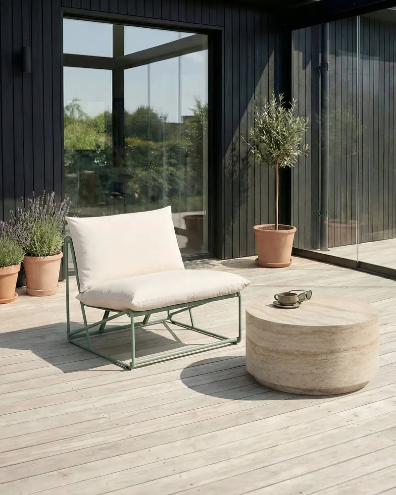 Stol utomhus med Dyna Pico Stål - Grön/Beige - Utemöbler - Utestol & trädgårdsstol - Utefåtölj & loungefåtölj