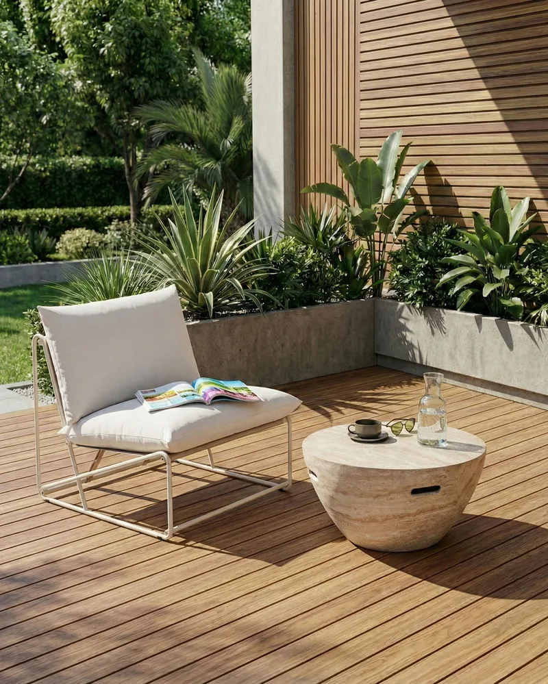 Stol utomhus med Dyna Pico Stål - Ljusbeige - Utemöbler - Utestol & trädgårdsstol - Utefåtölj & loungefåtölj