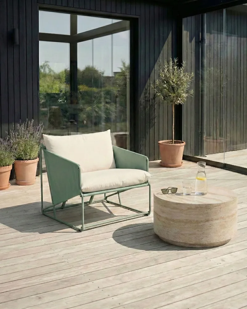 Stol utomhus med Dyna Ponte - Grön/Beige - Utemöbler - Utestol & trädgårdsstol - Utefåtölj & loungefåtölj