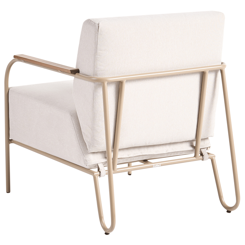 Stol utomhus Nimis med Fotpall - Beige - Utemöbler - Utestol & trädgårdsstol - Utefåtölj & loungefåtölj