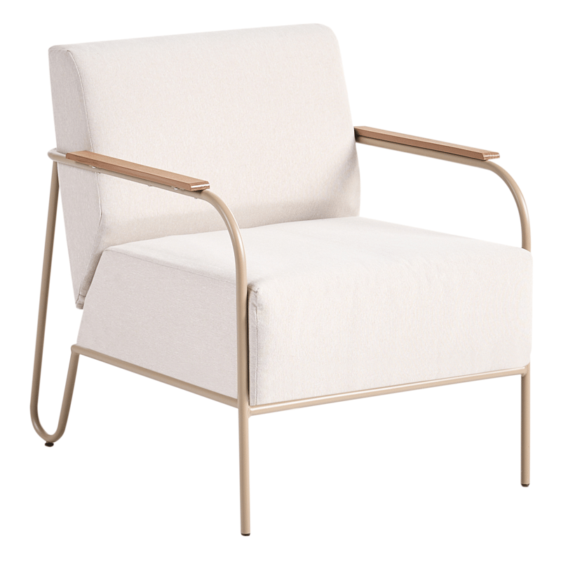 Stol utomhus Nimis med Fotpall - Beige - Utemöbler - Utestol & trädgårdsstol - Utefåtölj & loungefåtölj