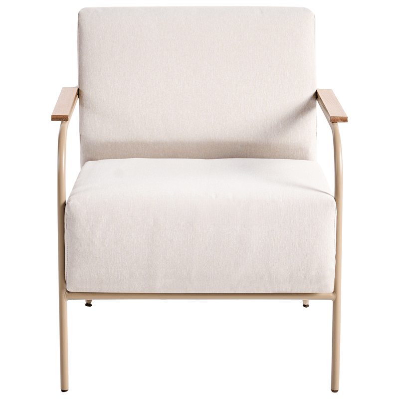 Stol utomhus Nimis med Fotpall - Beige - Utemöbler - Utestol & trädgårdsstol - Utefåtölj & loungefåtölj