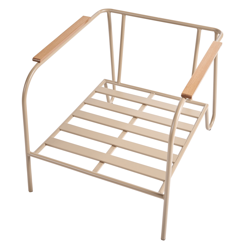 Stol utomhus Nimis med Fotpall - Beige - Utemöbler - Utestol & trädgårdsstol - Utefåtölj & loungefåtölj