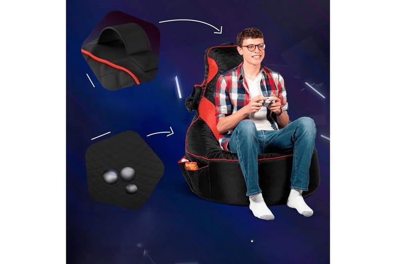 Sufian Sittsäck Utomhus 90 cm - Red/Svart - Utemöbler - Utestol & trädgårdsstol - Sittsäckar utomhus