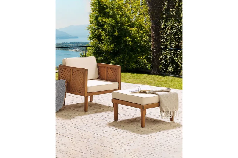 Taviano Utefåtölj - Ljusbrun/Beige - Utemöbler - Utestol & trädgårdsstol - Utefåtölj & loungefåtölj