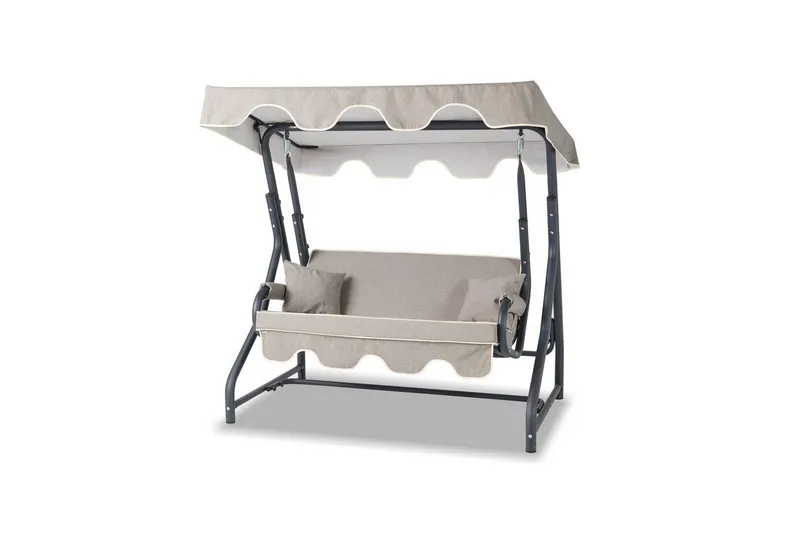 Trädgårdsdubbelgunga Laziuki (170 x 165 x 110 cm) Antracit / Grå - Antracit / Grå - Utemöbler - Utestol & trädgårdsstol - Hängstol utomhus