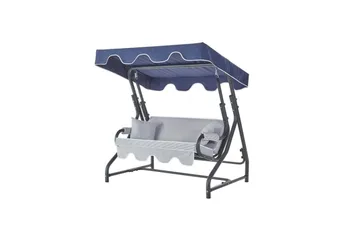 Trädgårdsdubbelgunga Laziuki (170 x 165 x 110 cm) Ljusgrå / Blå