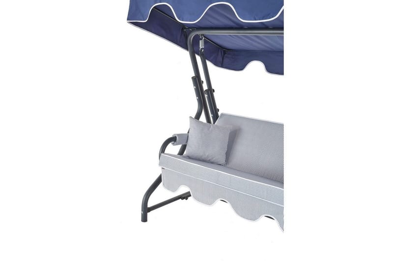 Trädgårdsdubbelgunga Laziuki (170 x 165 x 110 cm) Ljusgrå / Blå - Ljusgrå / Blå - Utemöbler - Utestol & trädgårdsstol - Hängstol utomhus