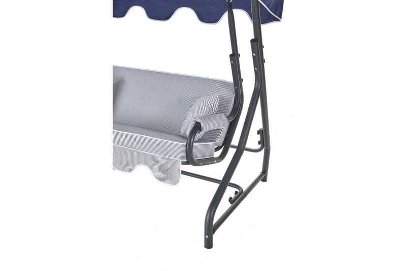 Trädgårdsdubbelgunga Laziuki (170 x 165 x 110 cm) Ljusgrå / Blå - Ljusgrå / Blå - Utemöbler - Utestol & trädgårdsstol - Hängstol utomhus
