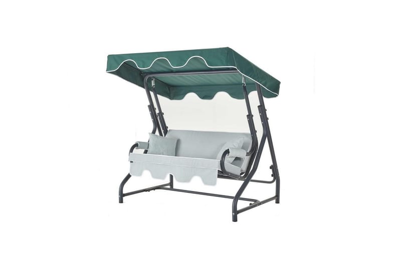 Trädgårdsdubbelgunga Laziuki (170 x 165 x 110 cm) Ljusgrågrön, Ljusgrågrön