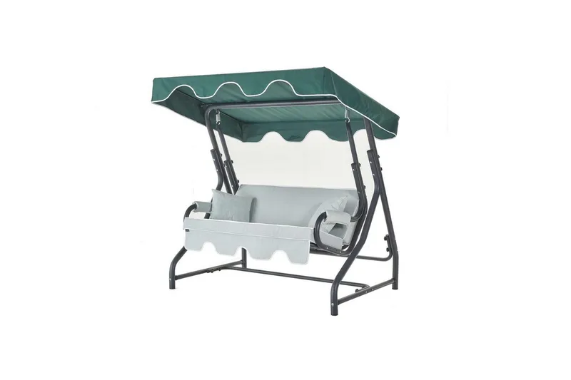 Trädgårdsdubbelgunga Laziuki (170 x 165 x 110 cm) Ljusgrågrön, Ljusgrågrön